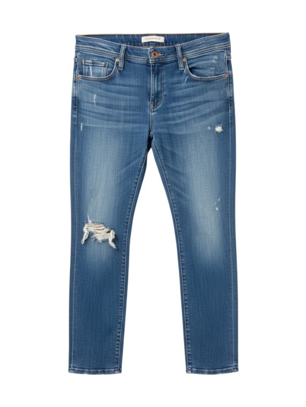Anthropologie Pilcro Skinny Jeans W31 / 10 Rugged Distressed Medium Wash Boho